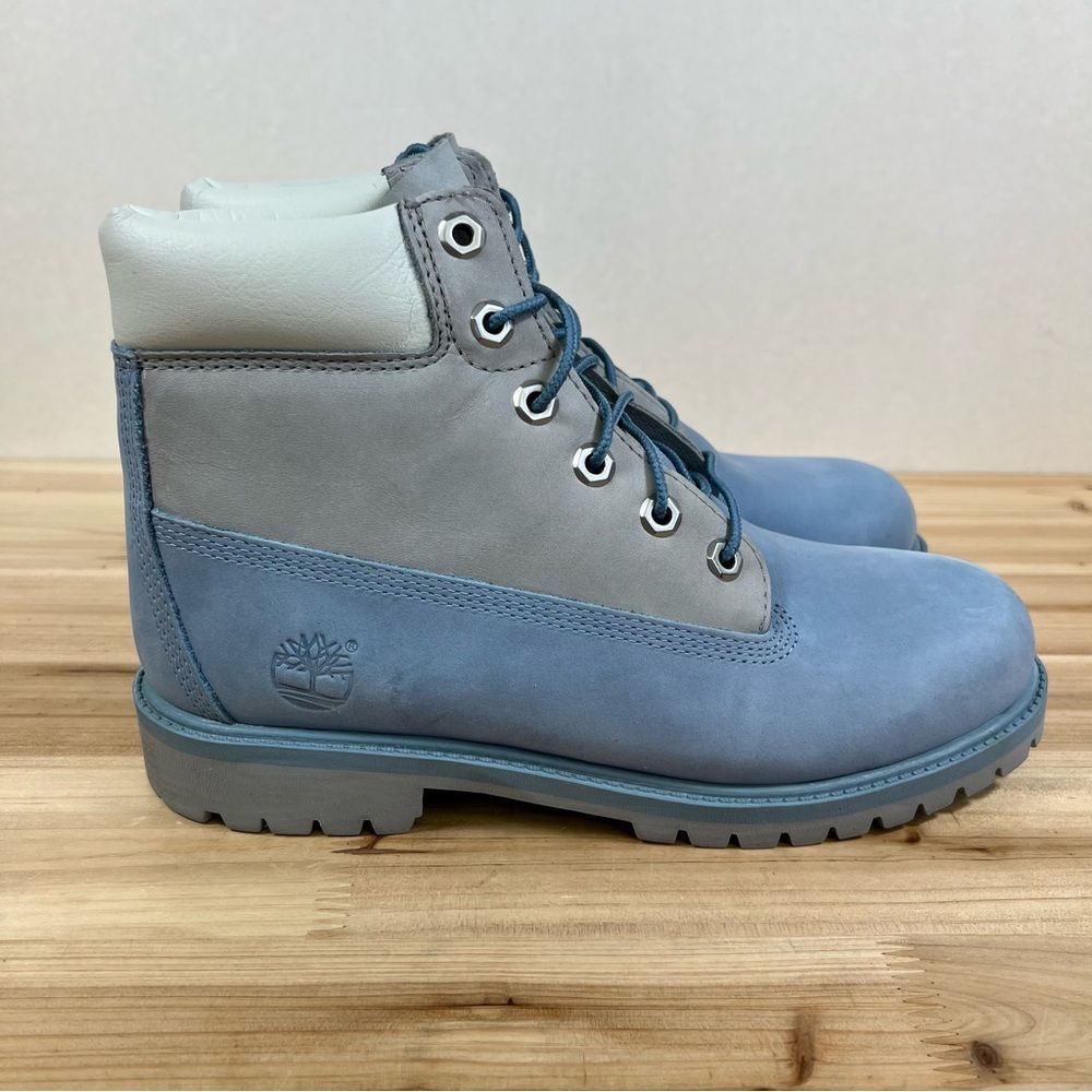 Timberland Premium 6 in waterproof boots men’s/youth 7 women's 8.5 blue grey - Picture 2 of 15